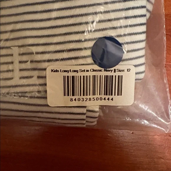 Lake Pajamas Kids Long Long Pajama Set in Classic Navy SZ 12 NEW - Picture 3 of 3